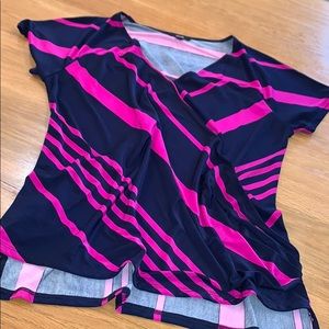 JACOB ~Stretch Cross Over Stripe Top Size L
